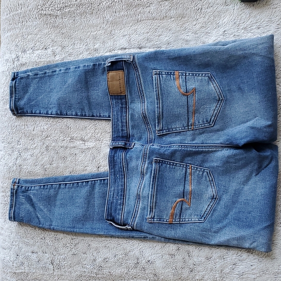 American Eagle Distressed Super Stretch Blue Jean Jegging Size 4 Waist - Picture 8 of 8